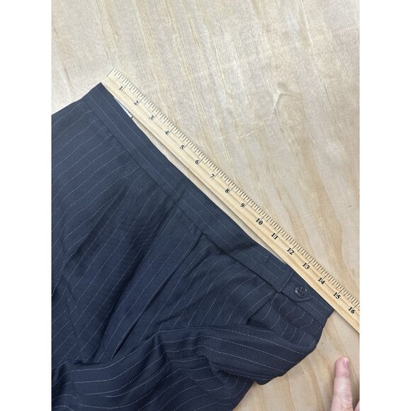 Ralph Lauren Pinstripe Pants Sz 12 Navy Lined Rayon Wool Blend Academia Career - Picture 5 of 6